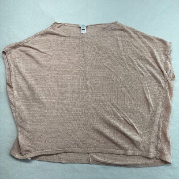 J Jill Linen Cotton Lightweight Boxy Sleeveless Sweater Size XL Light Pink Beach - Picture 1 of 12